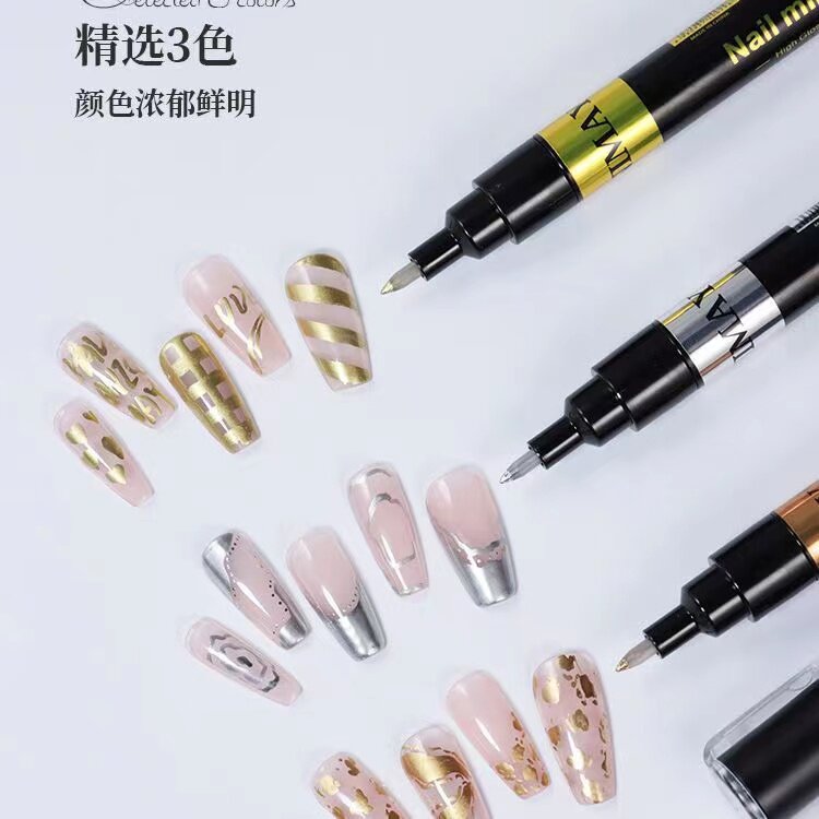 高光镜面银金属马克笔涂鸦笔