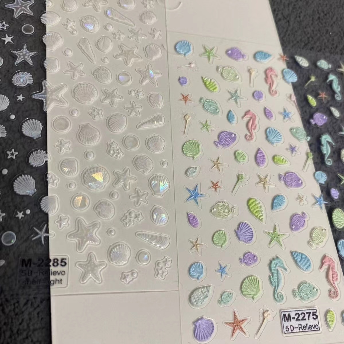 贝壳光炫彩海星贝壳美甲贴