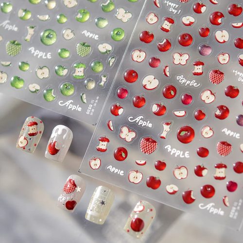 可爱红苹果青苹果美甲贴纸