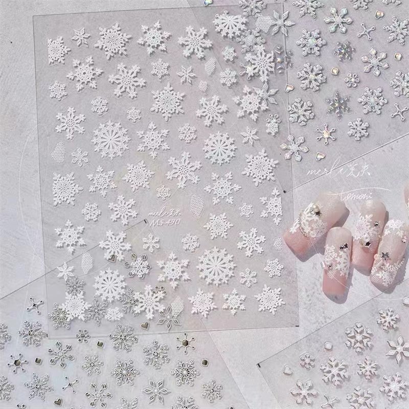 超仙蕾丝雪花美甲贴纸