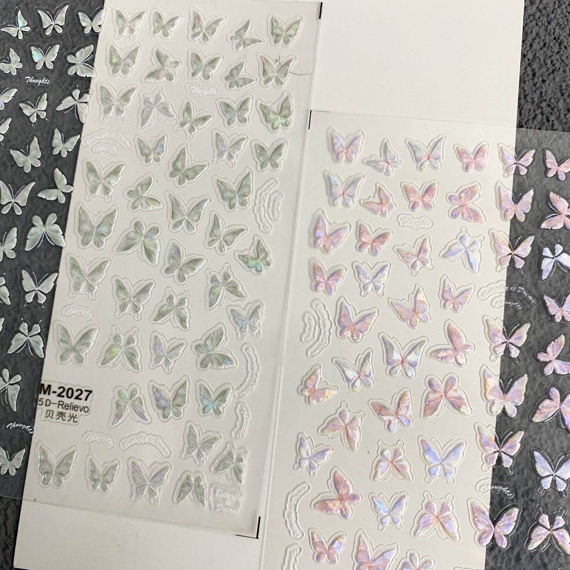 贝壳光仙气蝴蝶美甲贴纸浮雕纯欲极光幻彩小蝴蝶背胶指甲贴装饰品,彩妆/香水/美妆工具,美甲工具,淘宝优惠券,粉丝福利购,淘宝优惠卷