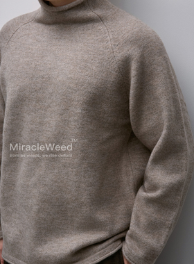 【仿牛绒纱线】秋冬立领散口袖高领内搭针织衫加厚毛衣慵懒风上衣