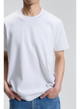 miracleweed高品质双面丝光新疆阿克苏长绒棉圆领短袖T恤基础百搭