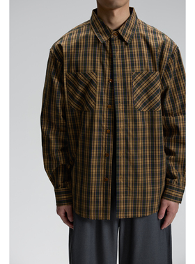 miracleweed 90年代经典复刻纯棉复古格纹衬衫宽松中长文艺慵懒风