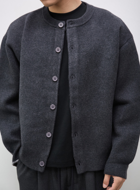 【重磅手工针缝织边】秋冬季叠穿利器 阔型立体圆肩开衫毛衣外套