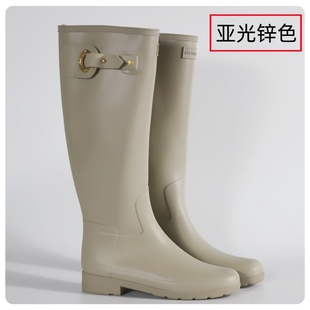 英国H长筒女款高筒雨鞋防水防滑金属扣橡胶remind马靴轻便雨靴