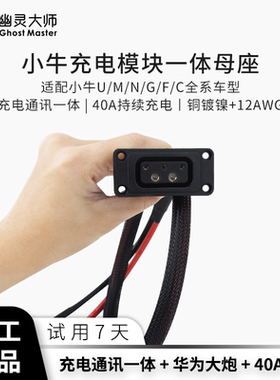 小牛电池模块充电一体U+ab母头座50A插口N1S华为大炮M12s+专用UQi
