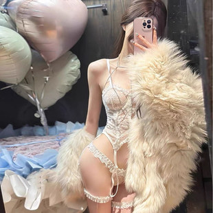 法式宫廷睡衣蕾丝花边马甲性感塑身内衣女高级诱惑带钢圈文胸T裤