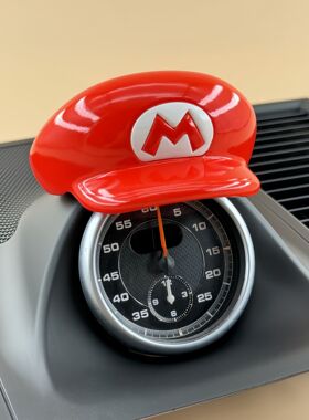 保时捷Macan帕拉梅拉卡宴718Taycan罗盘马里奥装饰改装帽子摆件用