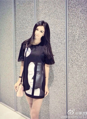 MADLEO_ML 新人脸月球分割TEE 短袖T恤夏季黑白男女情侣款Tee