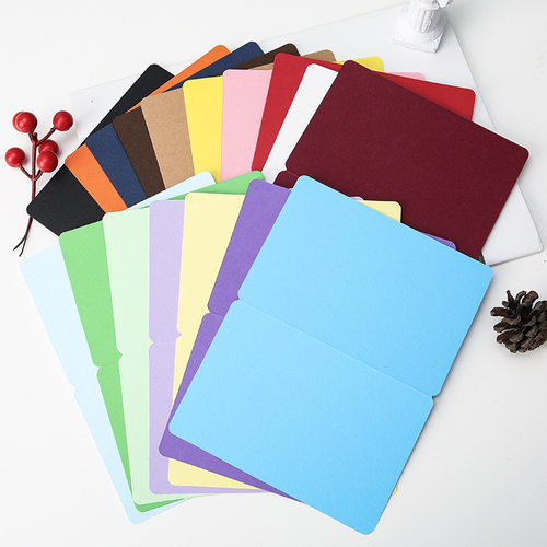 空白对折贺卡加硬卡手工diy自制贺卡生日卡留言卡节日卡片