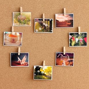 木质工字钉软木板照片墙图钉夹子留言墙固定照片毛毡布板不伤照片