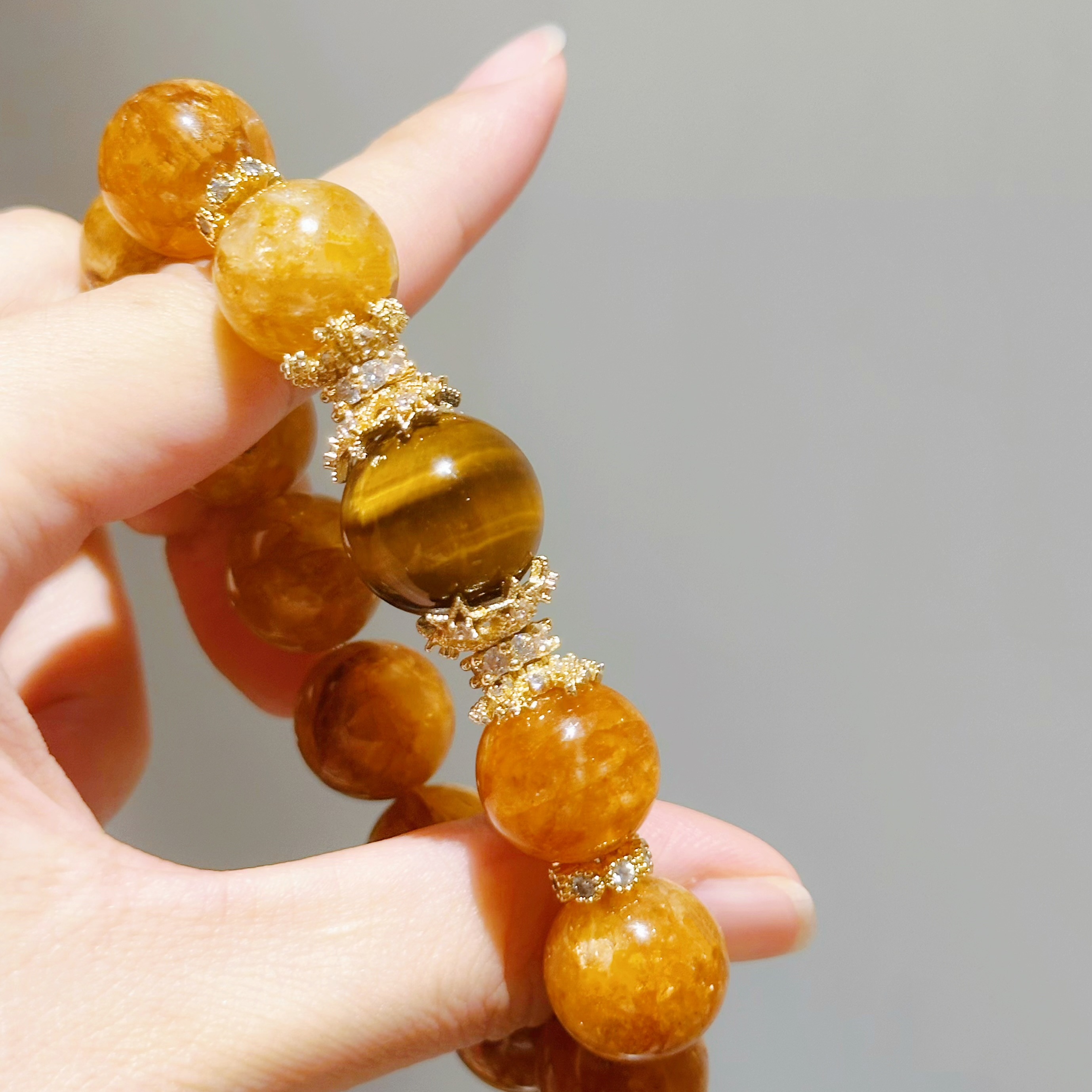 sp1311虎眼胶花手串13mm