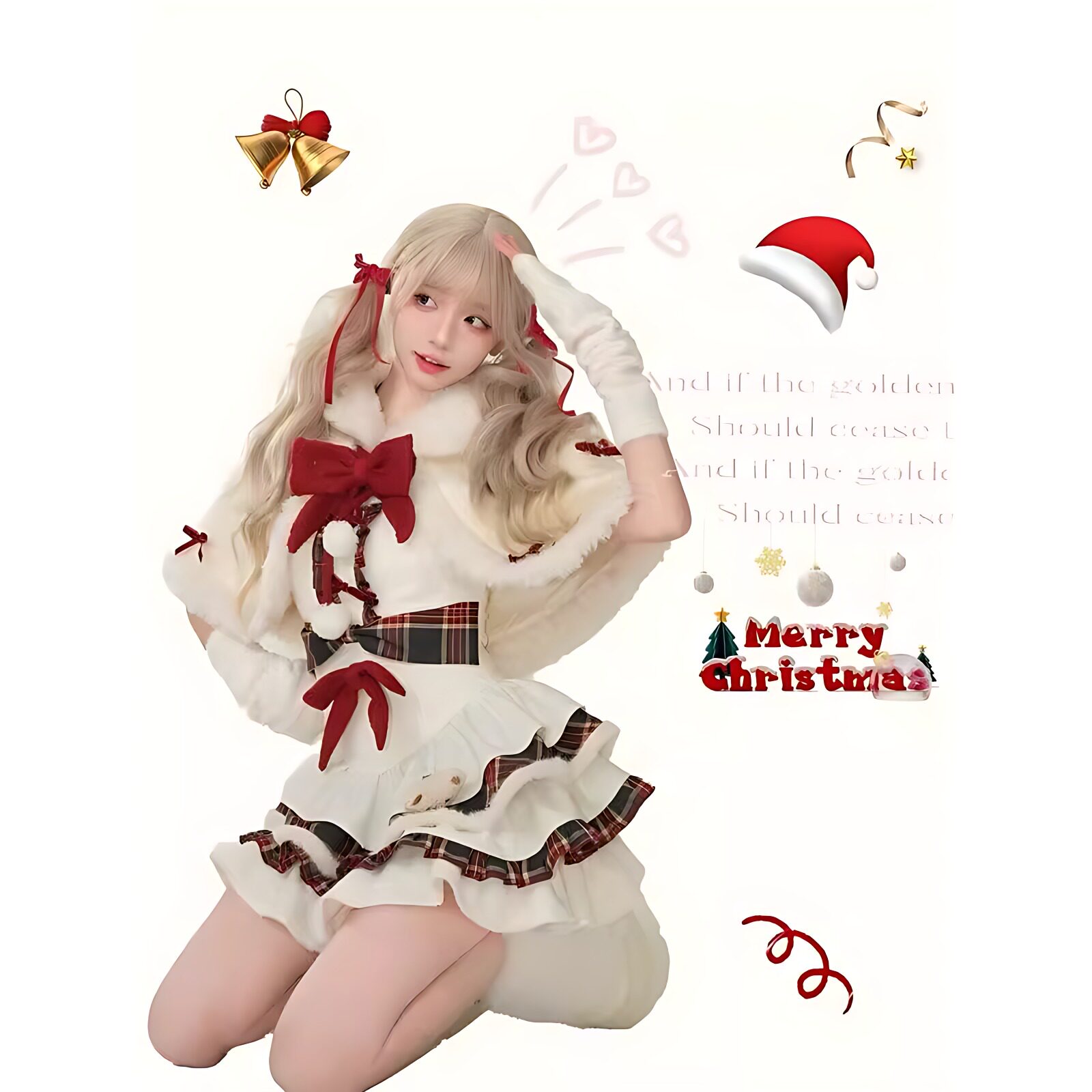 圣诞战袍毛边斗篷洛丽塔裙