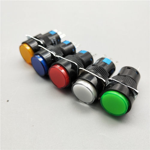 16mm按钮开关自锁点动自复位按键LA16-11BN一开一闭3脚5脚6脚8脚