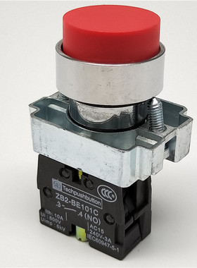 22mm自动复位点动高凸头XB2-BL42C红色按钮开关一常闭ZB2-BE102C