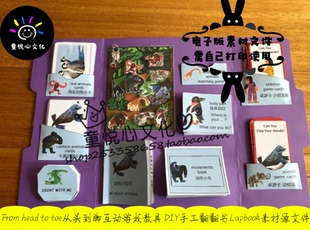 From head to toe从头到脚互动游戏教具DIY手工翻翻书Lapbook素材
