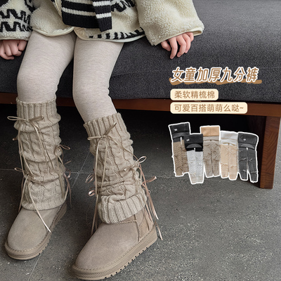 儿打底裤秋冬季加绒加厚儿童纯棉九分外穿棉裤堆堆袜女宝宝连裤袜