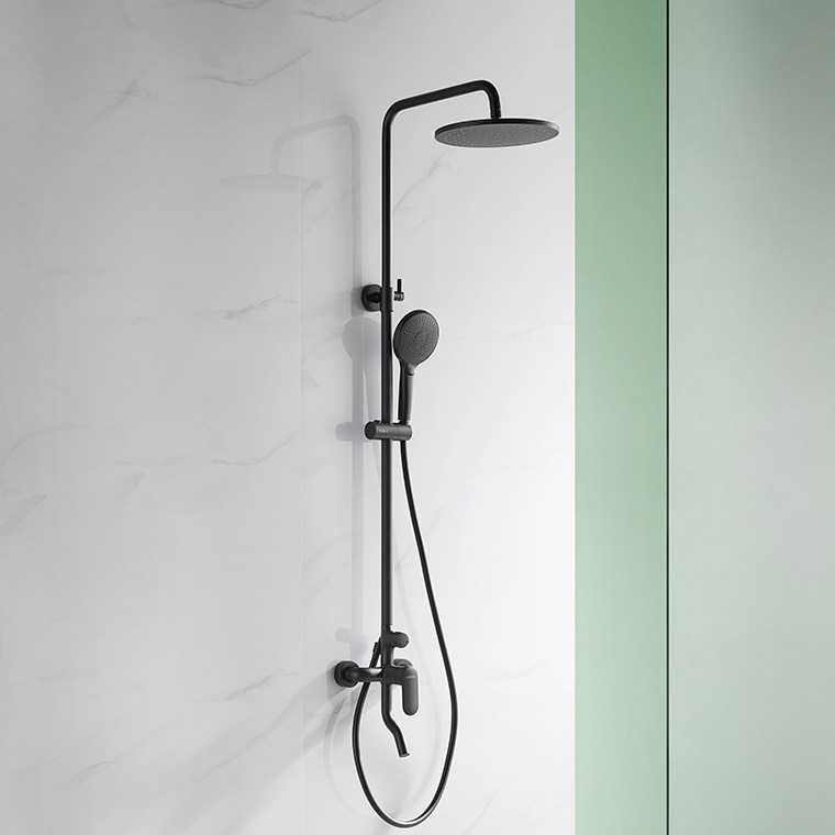 箭牌卫浴黑色淋浴花洒套装全铜龙头淋浴器淋雨喷头浴室amg13s10xh