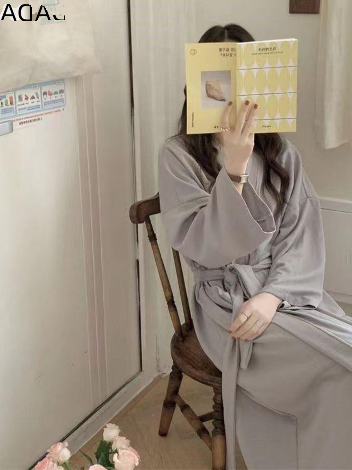 INTERNET CELEBRITY WAFFLE MORNING GOWN FOUR SEASONS LONG SWEET INS WOMENS SIMPLE PURE DESIRE STYLE NIGHTGOWN 2023 NEW LOUNGEWEAR