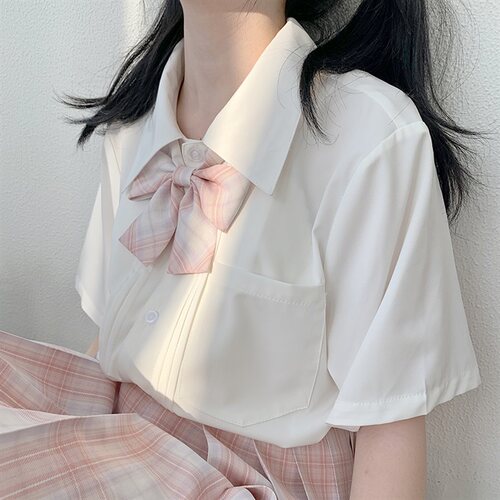 原创风琴褶短袖刺绣jkjk制服日系