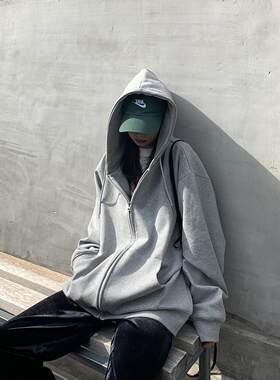 春秋季韩版宽松风开衫ins卫衣