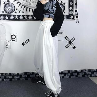 超火cec裤子女秋冬新款韩版ins束脚长裤宽松直筒运动裤高腰休闲裤