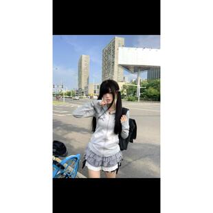 猫耳朵日系可爱辣妹修身亚文化二次元连帽长袖外套秋冬女卫衣T恤