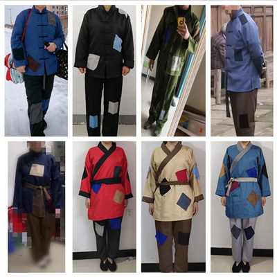 民国百姓抗战平民破旧补丁衣服
