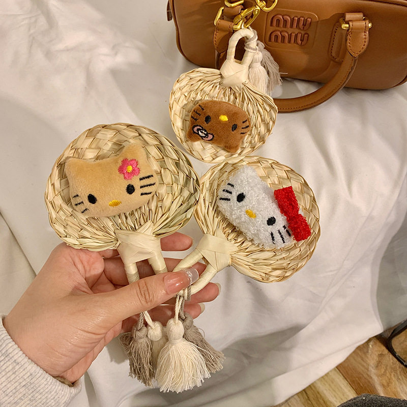 hello猫小蒲扇包包挂件夏季可爱图片