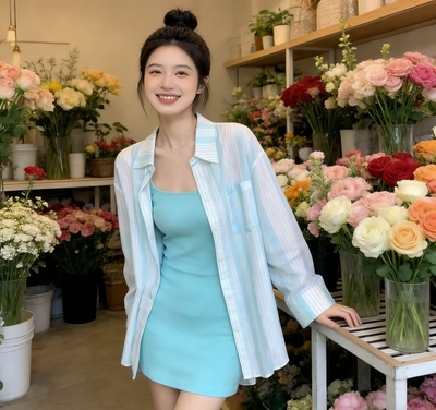 小慧小码女装xxs码小个子清新格子衬衫女衬衣开衫宽松慵懒风套装