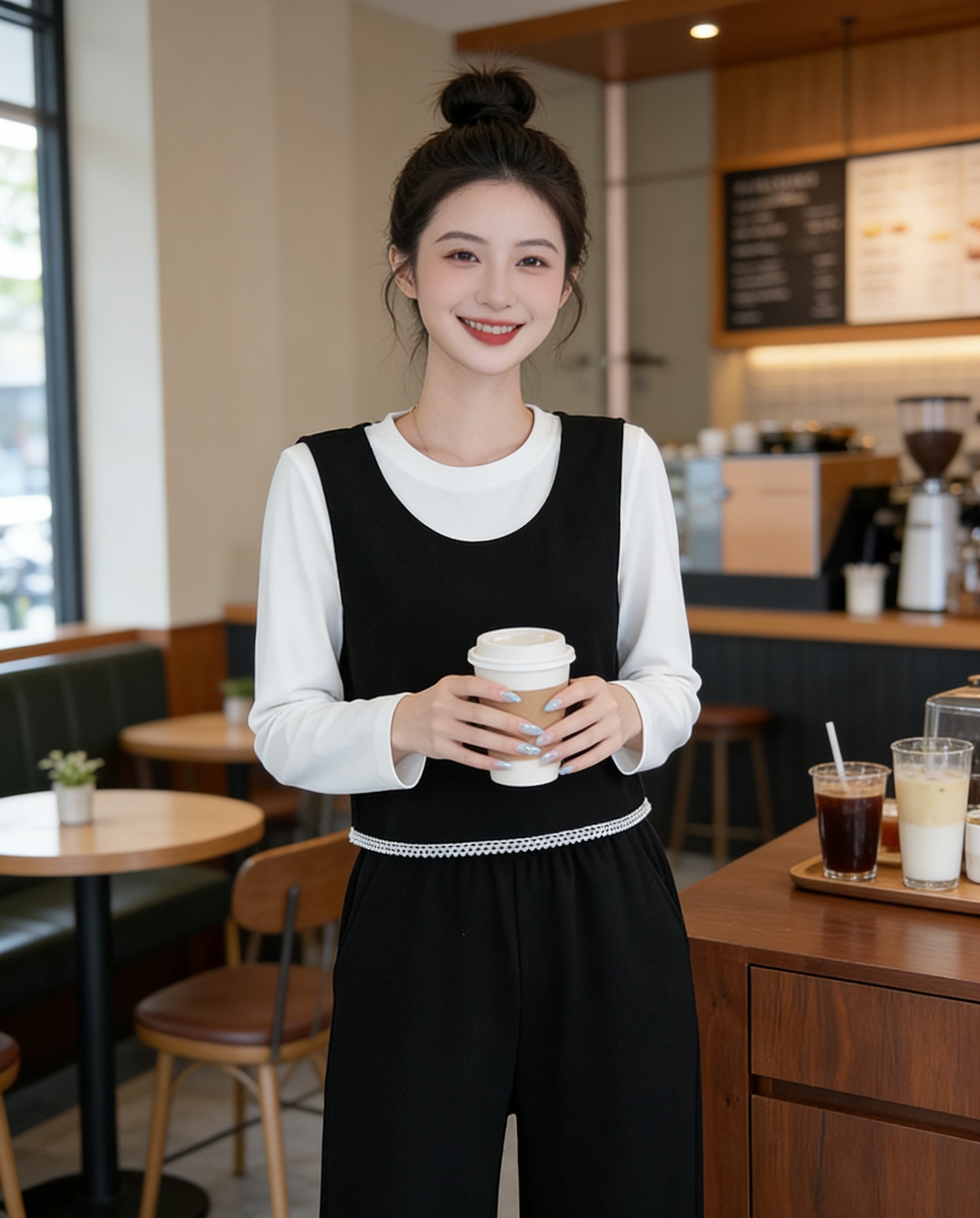 小慧小码女装xxs码小个子显高马甲上衣白色打底衫阔腿裤套装