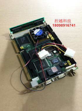 艾讯SBC-455 486DX4  REV.B1 主板 486 CPU 长卡 带CPU 内存 风扇