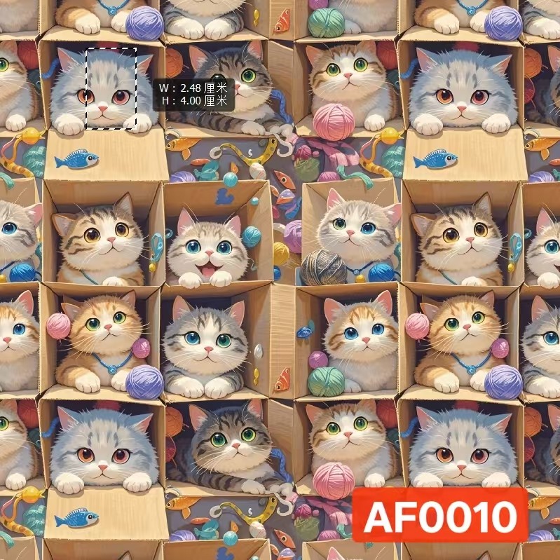 涤纶防泼水小猫小狗可爱印花diy手作包袋宠物猫狗窝笼罩面料