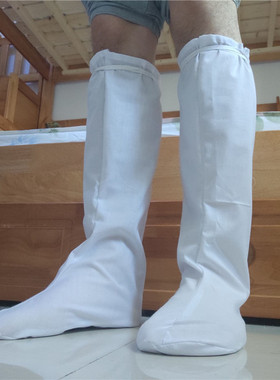 长筒云袜汉服道士用品白色纯棉长袜透气武术舒适戏曲练功古代袜子
