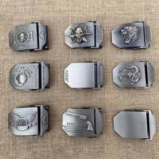 帆布腰带扣头不锈扣头皮带扣配件夹子无牙无孔卡扣3.8CM裤带卡子