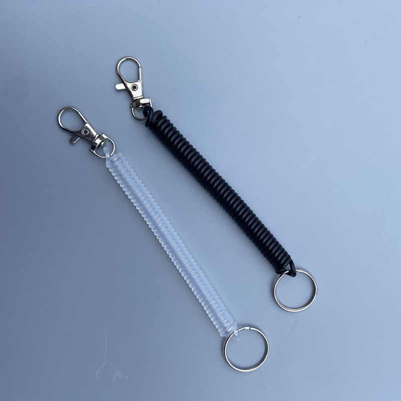 双扣弹簧绳老人腰挂弹力绳创意防丢伸缩弹簧绳钥匙扣链短款手机绳