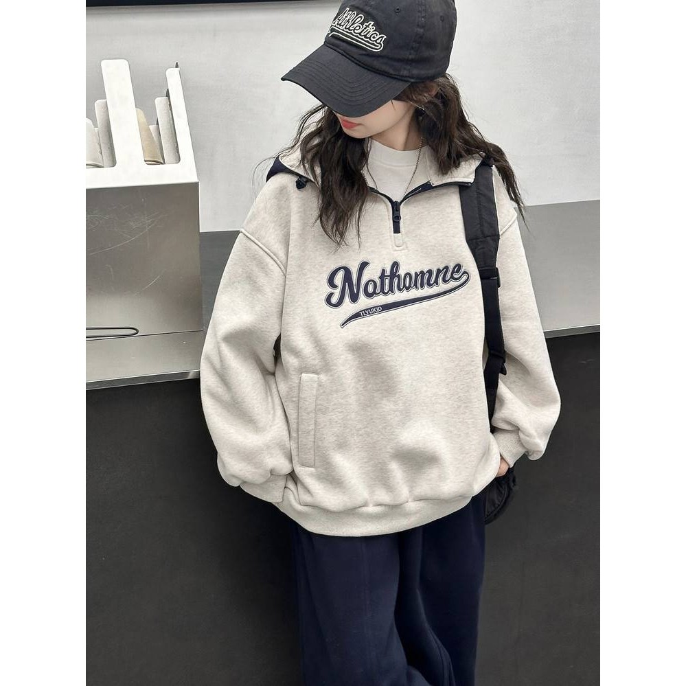 官方女童连帽加绒加厚卫衣2025新款中大童儿童帽衫初中生保暖外套