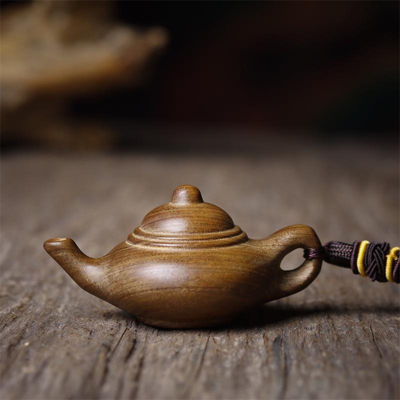 把把壶手把件木质把把胡神器沉香木小茶壶摆件随身文玩工艺品挂件