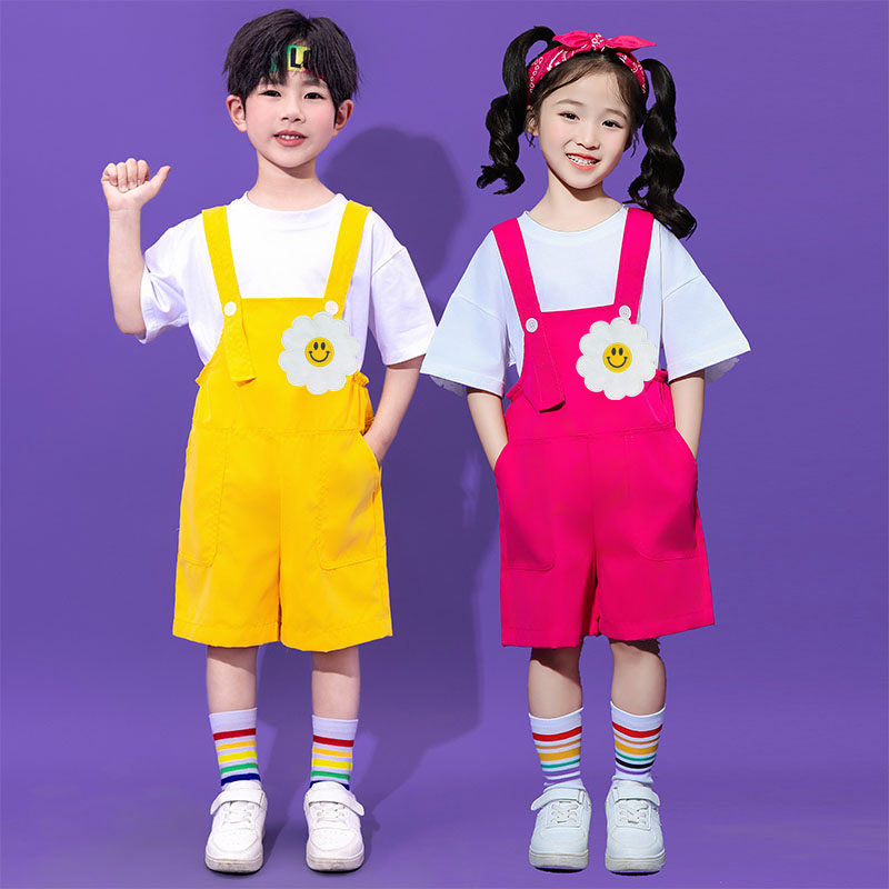 儿童演出服小学生运动会学院风表演服幼儿园合唱班服花朵舞蹈服