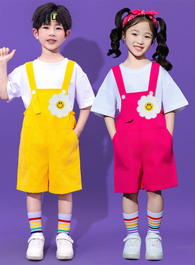 儿童演出服小学生运动会学院风表演服幼儿园合唱班服花朵舞蹈服