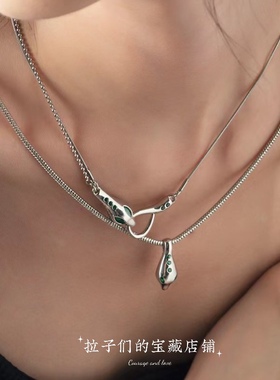 小众设计绿钻灵蛇项链女高级禁欲感斯莱特林蛇院女孩双层锁骨链