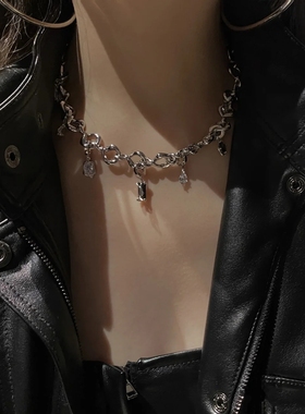 拉子们的宝藏店铺法式小众轻奢钛钢水滴镶钻项链甜酷风百搭配锁骨