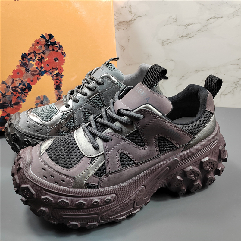 欧洲站厚底真皮老爹鞋休闲运动鞋