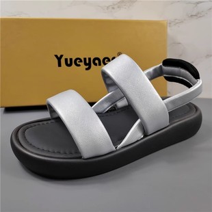 时尚 女2025夏季 月芽儿专柜正品 百搭休闲凉鞋 潮 新款 厚底轻便沙滩鞋