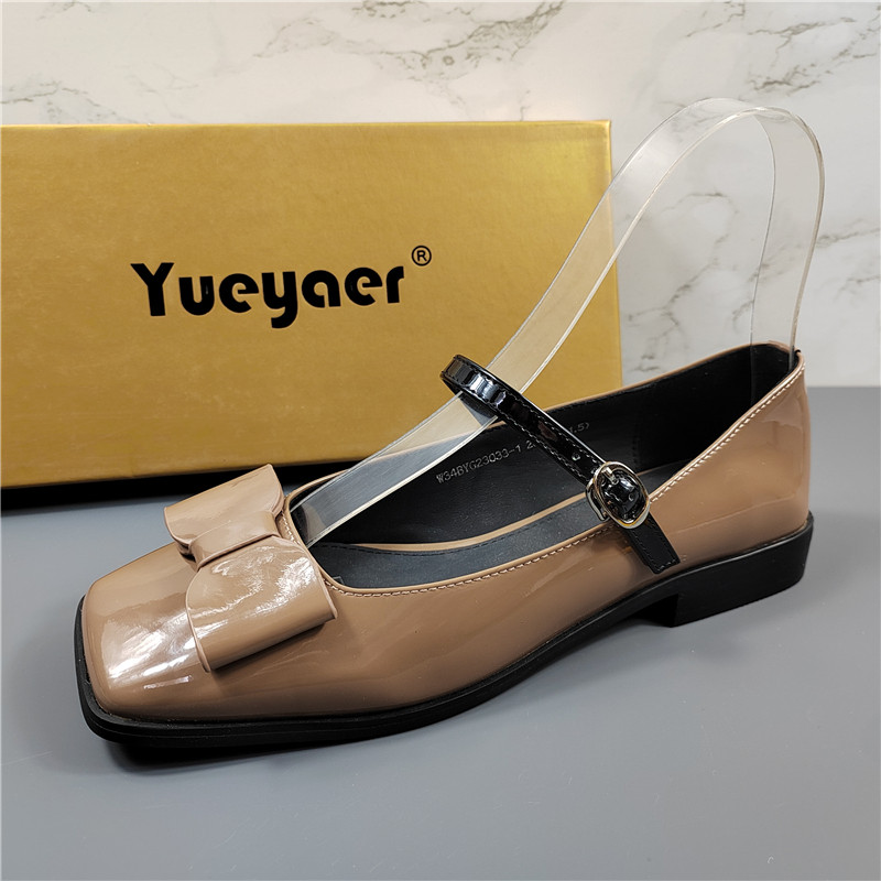 月芽儿羊漆皮法式蝴蝶结玛丽珍鞋女2026新款复古方头低跟浅口单鞋,女鞋,玛丽珍鞋,淘宝优惠券,粉丝福利购,淘宝优惠卷