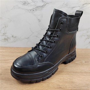 品牌断码 头层牛皮马丁靴女英伦风百搭休闲系带厚底软皮短筒单靴子