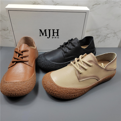 商场撤柜头层牛皮休闲两穿单鞋女