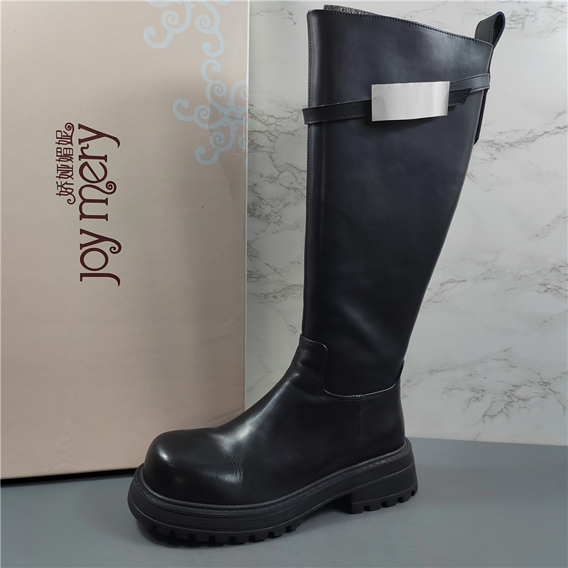 专柜正品头层牛皮头层牛皮骑士靴