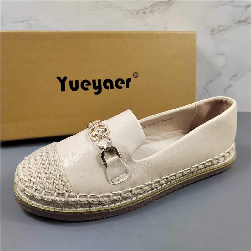 月芽儿平底小香风渔夫鞋女2026春季新款真皮百搭一脚蹬懒人乐福鞋,女鞋,渔夫鞋,淘宝优惠券,粉丝福利购,淘宝优惠卷